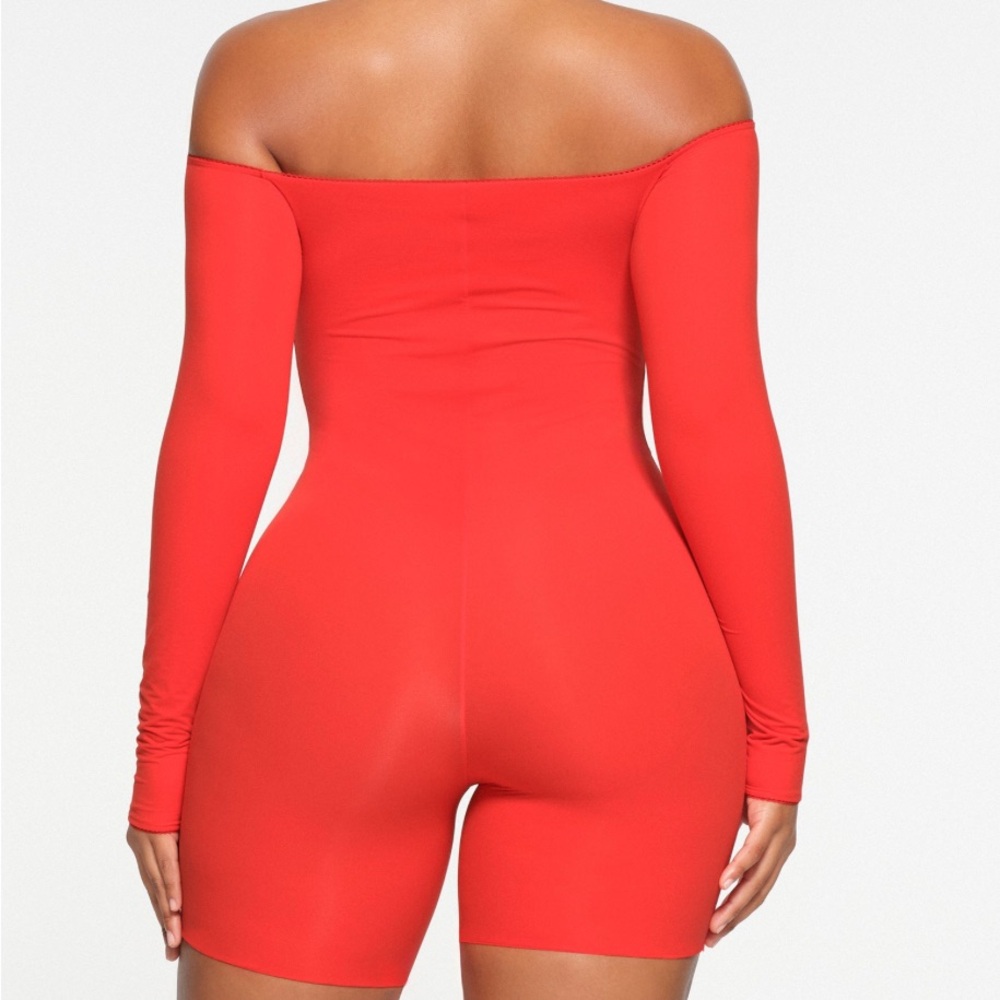 Chic Red Off-Shoulder Bodysuit